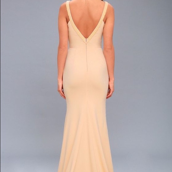 Celena Nude Beaded Maxi Dress - Picture 4 of 14